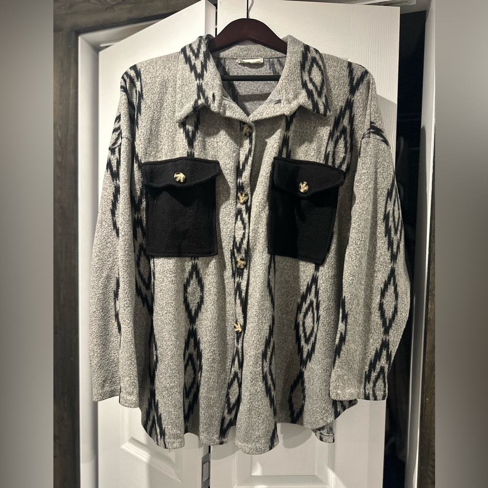 Western women’s boho light printed shacket